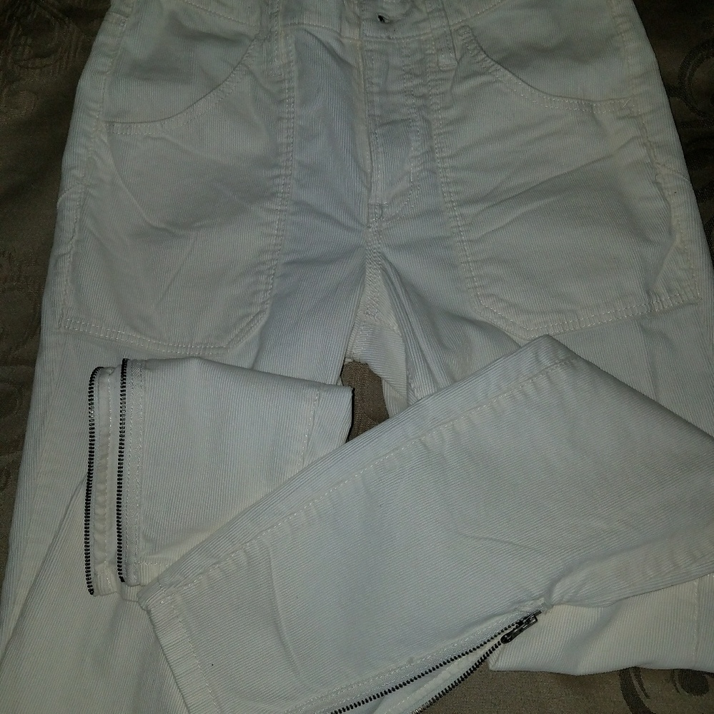 New! Cream Corduroy Slim Fit Pants